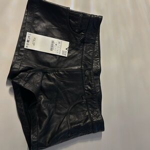 Zara leather shorts